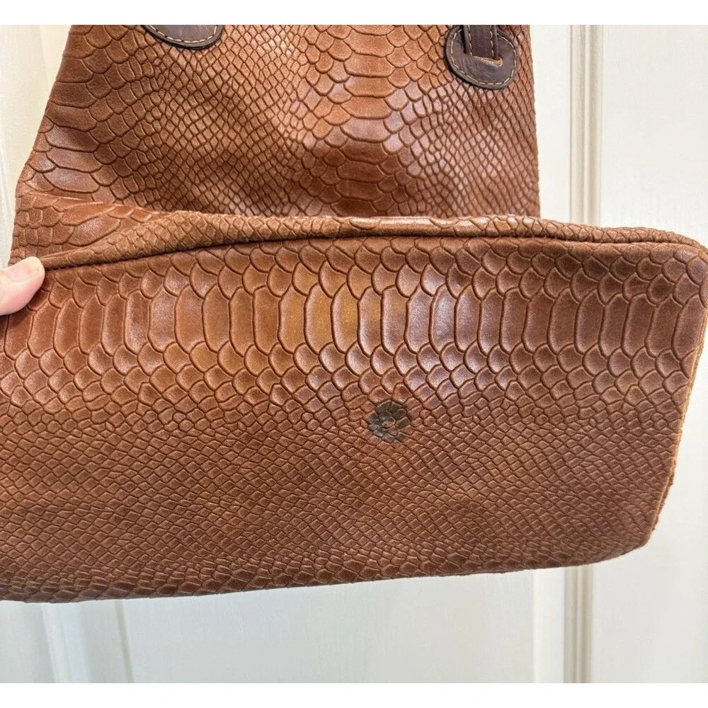 Borse In Pelle Handbag Genuine Leather Hobo Shoulder Purse Python Embossed